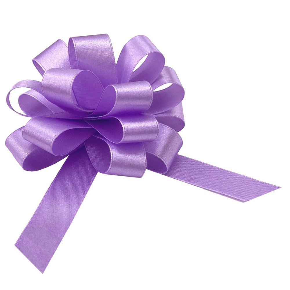GiftWrap Etc. Lavender Satin Gift Pull Bows - 4 Wide, Set of 10, Silky Fabric Gift Bows, Multi-purpose Occasions