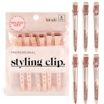 Kitsch Professional Alligator Clips for Hair Styling - 3.5 Aluminum Hair Sectioning Clips for Salon & Makeup Application | Ideal Gifts for Women - Rose Gold, 6 Pcs