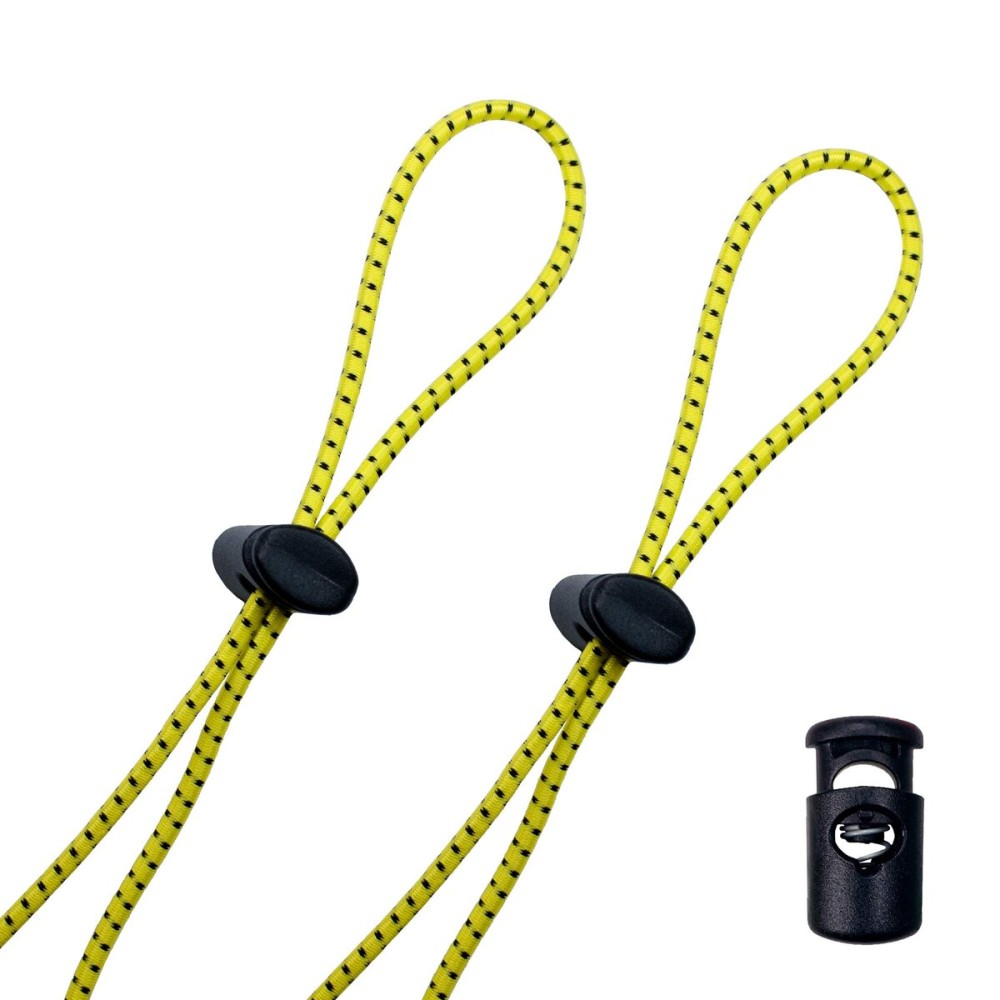 Flow Bungee Goggle Strap Kit (2-Pack) - Universal Adjustable Replacement Straps for Swim Goggles (Yellow)