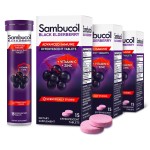 Sambucol Black Elderberry Tablets with Vitamin C & Zinc - Immune Support Supplement, Black Elderberry with Zinc and Vitamin C Effervescent Tablets, High Antioxidants, Drink Fizzies - 15 Tablets