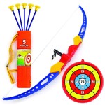 Toysery Kids Bow and Arrow Set with LED Flash Lights, Toy Bow and Arrow for Kids 8-12 Years Old - Toy Bow and Arrow Set for Boys and Girls, Includes Archery Bow, 6 Archery Arrows, Target, Quiver Green