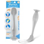 Bumco Baby Bum Brush - BPA-Free Diaper Cream Spatula with Suction Cup Base, Soft & Flexible Silicone, Wipe-Clean, Mom-Invented Diaper Bag Essentials (Gray)