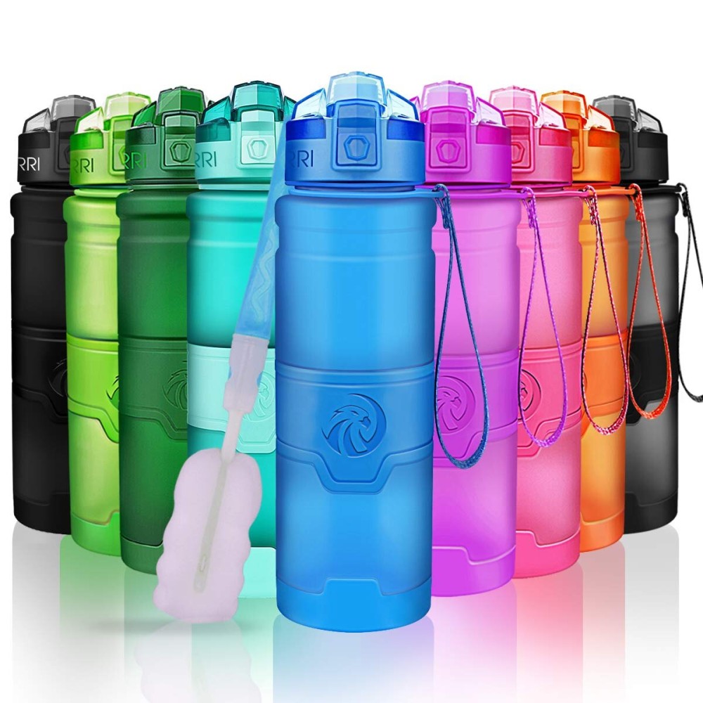 ZORRI Sport Water Bottle Kids, 700ml/24oz - Bpa Free Eco-Friendly Tritan Plastic, Reusable Drinks Water Bottles Filter, Leak Proof Flip Top, Open 1-Click Gym, Yoga, Running