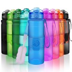 ZORRI Sport Water Bottle Kids, 700ml/24oz - Bpa Free Eco-Friendly Tritan Plastic, Reusable Drinks Water Bottles Filter, Leak Proof Flip Top, Open 1-Click Gym, Yoga, Running