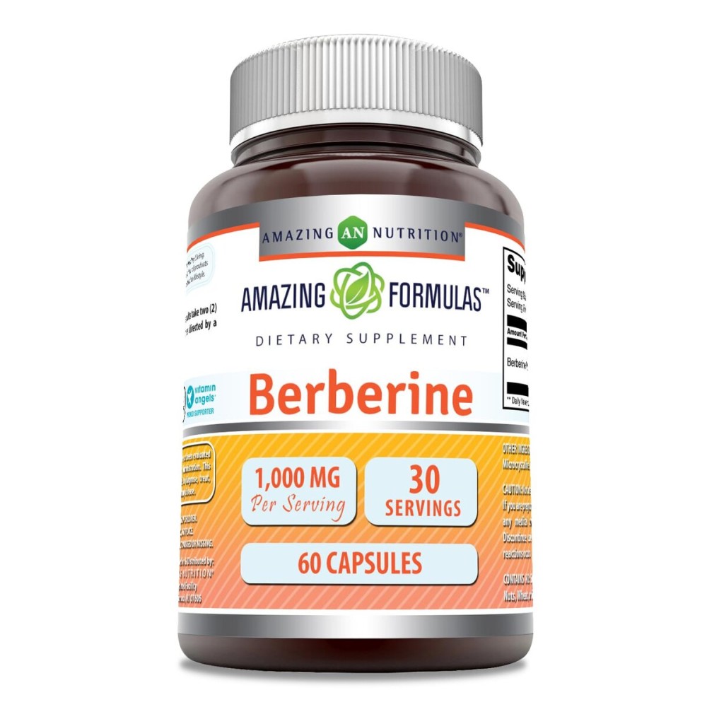 Amazing Formulas Berberine 1000mg Per Serving 60 Capsules Supplement | Non GMO | Gluten Free | Made in USA