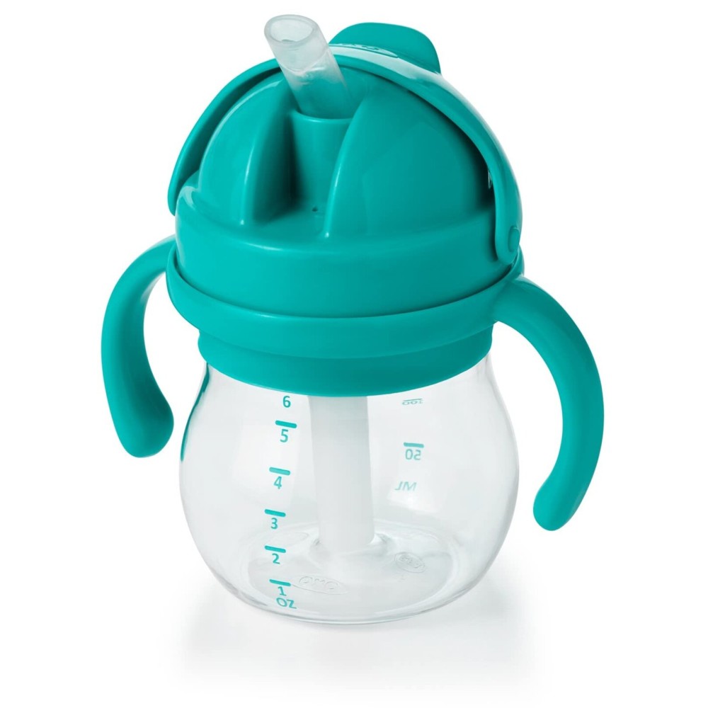 OXO Tot 6 Ounce Transitions Straw Cup with Removable Handles - Teal