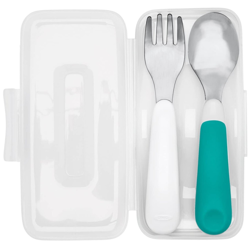 OXO Tot On-The-Go Fork And Spoon Set - Teal