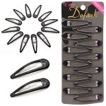 Dofash 5CM/2IN Epoxy Snap Hair Clips Metal Grips Tortie Accessories For Women (Epoxy Black)