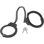 Yoghourds Metal Long Handcuffs - Sturdy Durable Double Lock Steel LegCuffs, Police Professional Heavy Duty Ankle Handcuffs with 2 Keys & Holster (Black)