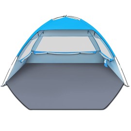 Gorich Beach Tent Sun Shelter for 3/4-5/6-7/8-10 Person with UPF 50UV Protection, Portable Tent Lightweight & Easy Setup Beach Shade Canopy, Cabana, Blue