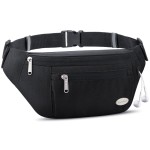 Entchin Fanny Pack for Women Men,Crossbody Belt Bag with 4-Zipper Pockets,Adjustable Waist Bag Pack,One of the Most Popular Travel Essential Gifts for Walking,Traveling,Cycling and Shopping (Black)