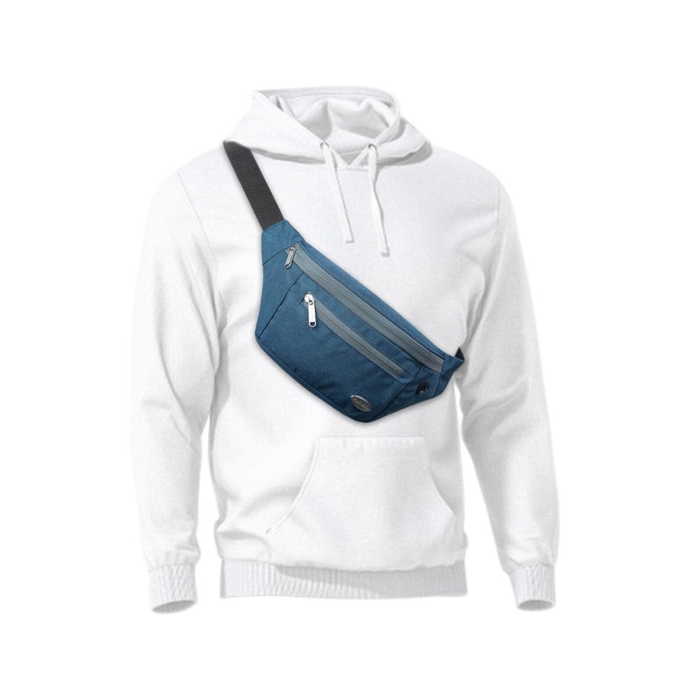 Entchin Fanny Pack for Women Men,Crossbody Belt Bag with 4-Zipper Pockets,Adjustable Waist Bag Pack,One of the Most Popular Travel Essential Gifts for Walking,Traveling,Cycling and Shopping (Blue)