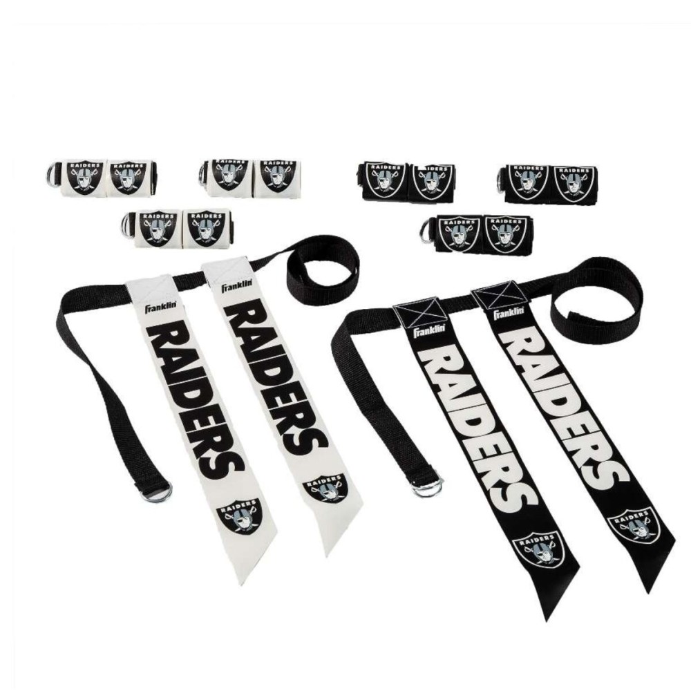 NFL Oakland Raiders Unisex Franklin Sports NFL Oakland Raiders Youth Flag Football Setfranklin Sports NFL Oakland Raiders Youth Flag Football Set, White, One Size