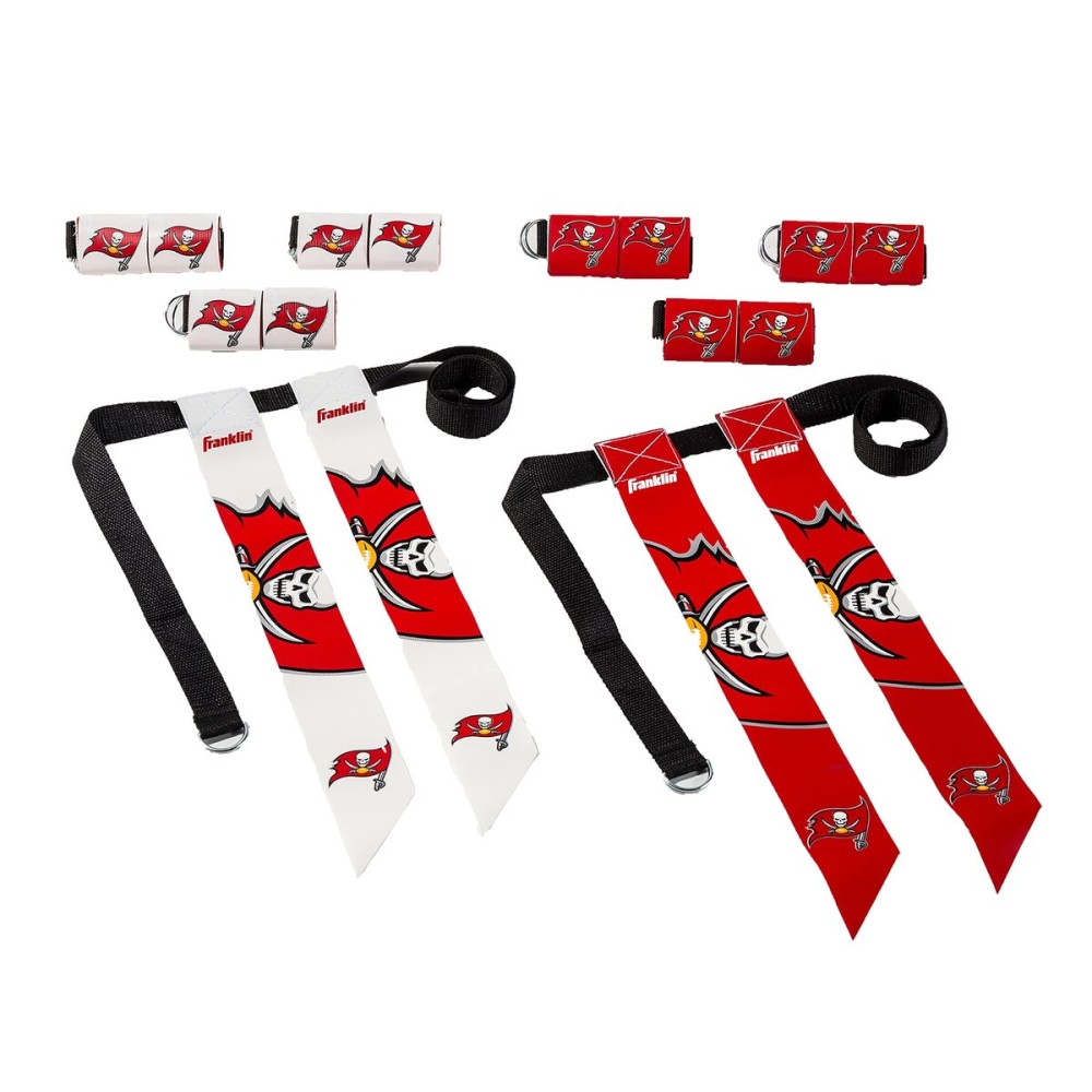 NFL Tampa Bay Buccaneers Unisex Franklin Sports NFL Tampa Bay Buccaneers Youth Flag Football Setfranklin Sports NFL Tampa Bay Buccaneers Youth Flag Football Set, White, One Size