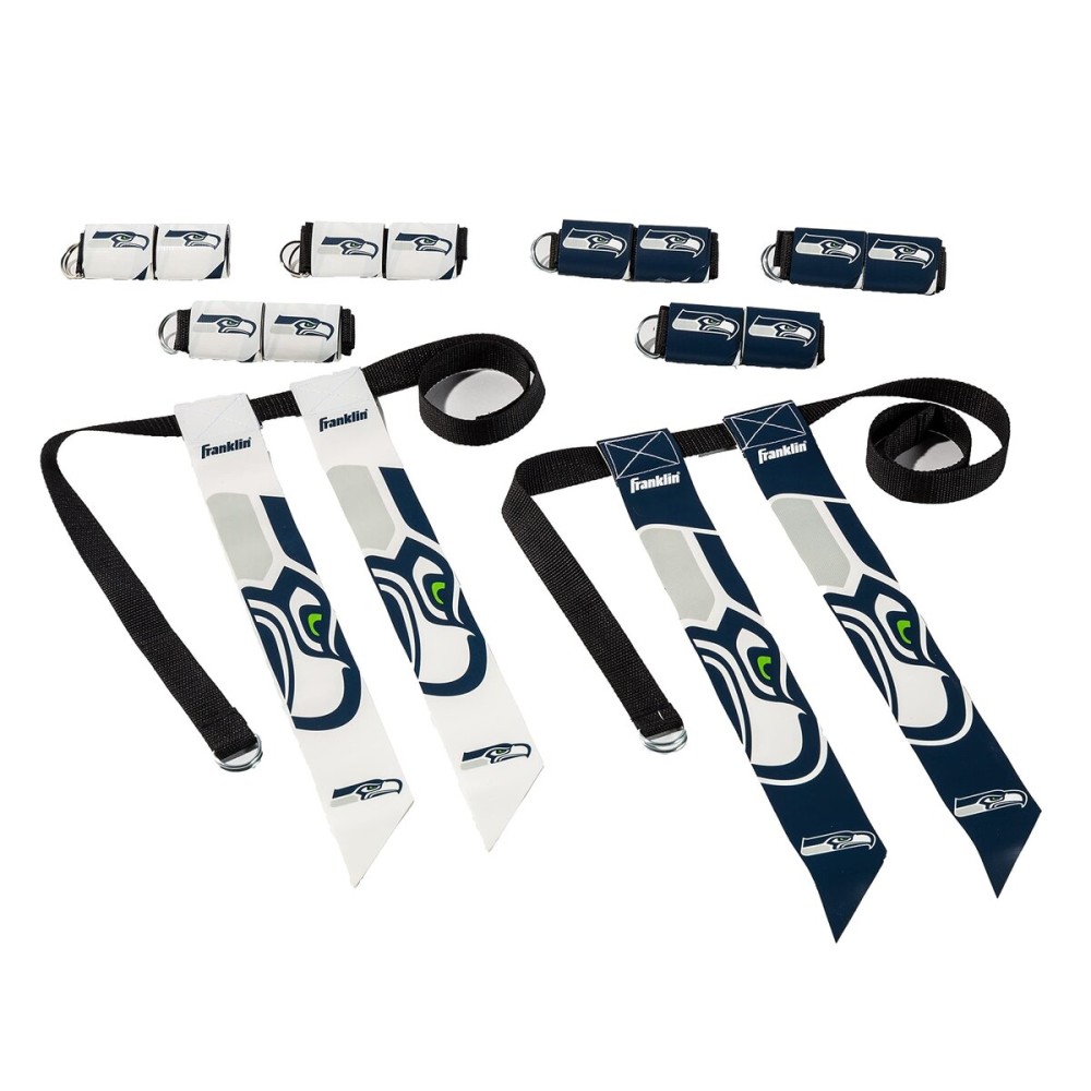 NFL Seattle Seahawks Unisex Franklin Sports NFL Seattle Seahawks Youth Flag Football Setfranklin Sports NFL Seattle Seahawks Youth Flag Football Set, White, One Size