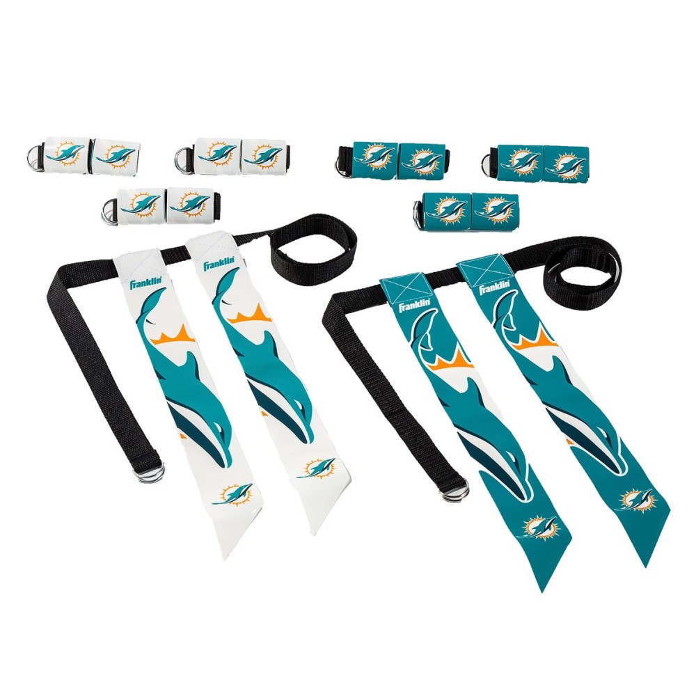 NFL Miami Dolphins Unisex Franklin Sports NFL Miami Dolphins Youth Flag Football Setfranklin Sports NFL Miami Dolphins Youth Flag Football Set, White, One Size