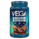 Vega Protein + Supergreens - 20g Plant-Based Protein, Chocolate, 25 Servings, Real Greens & Veggies, Vegan Keto, 0g Added Sugar, Non-GMO, Gluten Free, Dairy Free, 1.8lbs (Packaging May Vary)