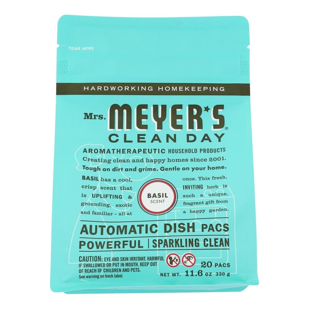 Mrs. Meyer\'s Automatic Dishwasher Packs, Basil - (Case of 6-12.7 oz)