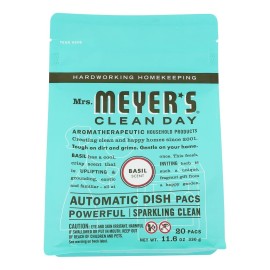 Mrs. Meyer\'s Automatic Dishwasher Packs, Basil - (Case of 6-12.7 oz)