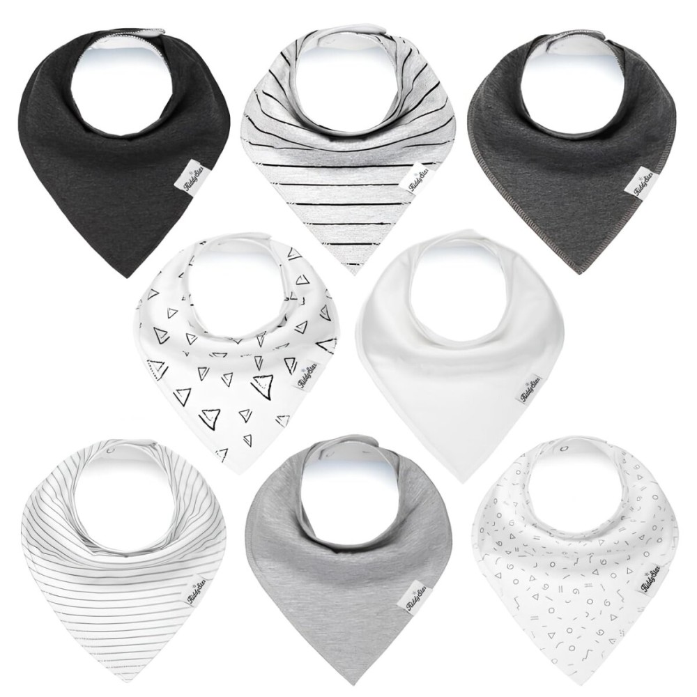 KiddyStar Organic Cotton Baby Bibs for Boys & Girls - Soft, Absorbent Teething & Drool Bibs - Adjustable Snaps for Toddlers