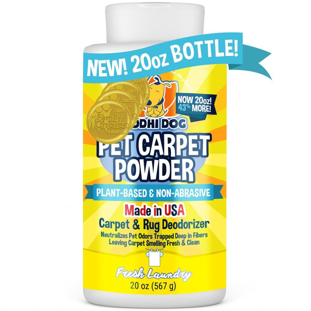 Bodhi Dog Natural Carpet Deodorizer Powder - Dry Pet Smell Eliminator & Urine Odor Remover - Loosens Fur & Dirt - Plant-Based Room Freshener for Vacuuming Home - Fresh Laundry (Pack of 1)