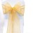 Elegant Organza Chair Sashes Sheer Fabric Sashes for Weddings, Parties, and Special Events - (Pack of 10 Pieces, Gold)