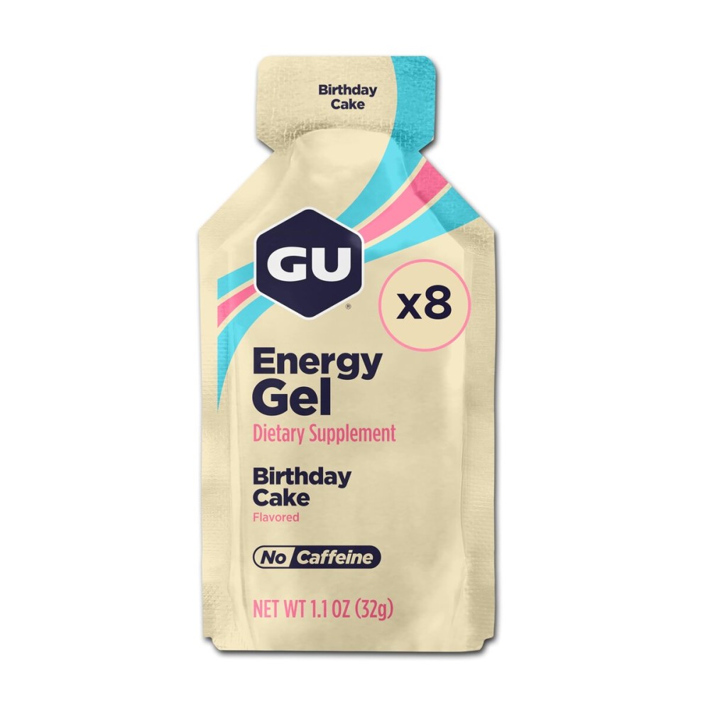 GU Energy Original Sports Nutrition Energy Gel, 8-Count, Birthday Cake