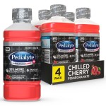 Pedialyte AdvancedCare Plus Electrolyte Hydration Drink, Has 33% More Electrolytes and Has PreActiv Prebiotics, Chilled Cherry Pomegranate, 1 Liter, Pack of 4