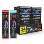 Pedialyte AdvancedCare Plus Electrolyte Powder, Has 33% More Electrolytes and PreActiv Prebiotics, Variety Pack: Berry Frost and Strawberry Freeze, 24 Powder Packets
