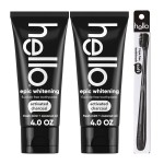 Hello Activated Charcoal Epic Teeth Whitening Fluoride Free Toothpaste and Toothbrush, Fresh Mint and Coconut Oil, Vegan, SLS Free, Gluten Free and Peroxide Free, 4 Ounce (Pack of 2)
