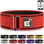 Element 26 Self-Locking Weight Lifting Belt - Premium Weightlifting Belt for Serious Functional Fitness, Power Lifting, and Olympic Lifting Athletes - Squat & Deadlift for Men & Women (Large, Red)
