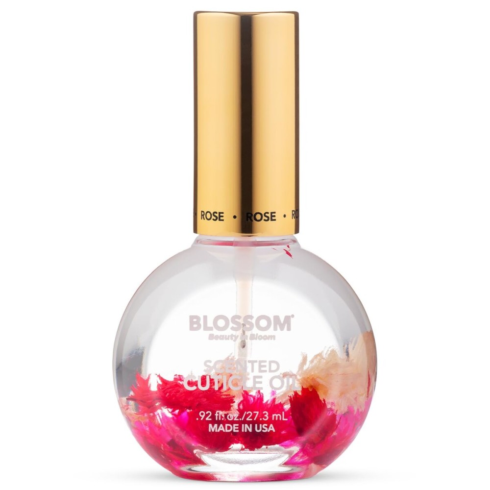 Blossom Cuticle Oil for Nails, Hydrating, Moisturizing, Scented Nail Oil Cuticle Care, Infused with Real Flowers, Made in USA, 0.92 fl. oz, Rose