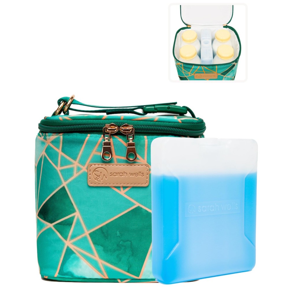 Cold Gold Breastmilk Cooler Bag with Safety Tested Ice Pack - Insulated Milk Storage for Work, Travel & Daycare - Fits Bottles & Parts - Durable, Washable, Cooler for Moms (Limited Edition Mosaic)