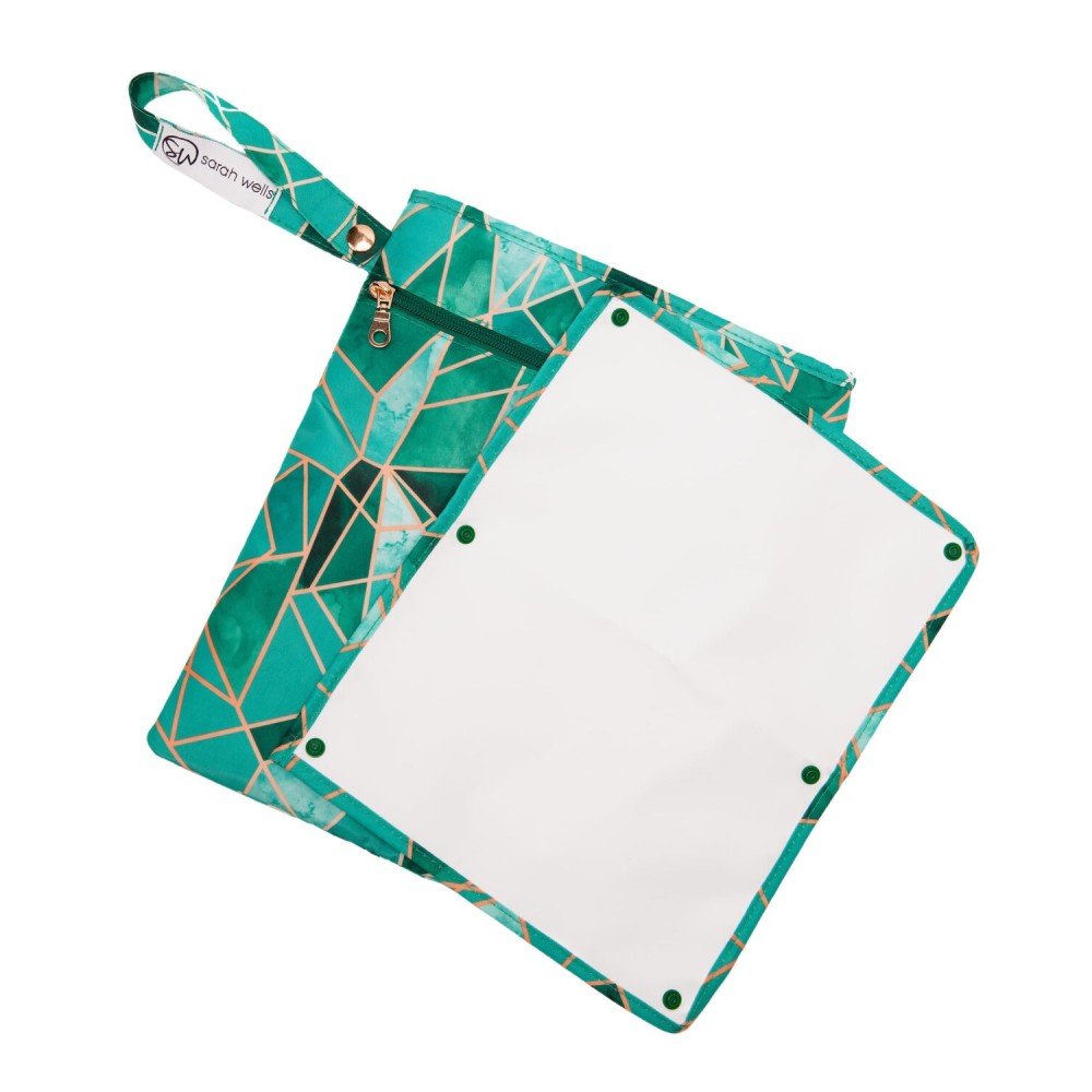 Sarah Wells Pumparoo Wet Dry Bag for Breast Pump Parts - Compact Organizer with Waterproof Pocket, Staging Mat & Fridge Hack - Machine Washable Pumping Accessory (Mosaic)