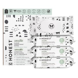 The Honest Company Clean Conscious Multi-Use Wipes Hypoallergenic Unscented for Sensitive Skin Over 99% Water Compostable Plant Based Baby Pattern Play 288 Count