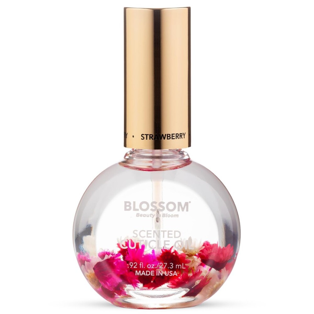 Blossom Cuticle Oil for Nails, Hydrating, Moisturizing, Scented Nail Oil Cuticle Care, Infused with Real Flowers, Made in USA, 0.92 fl. oz, Strawberry