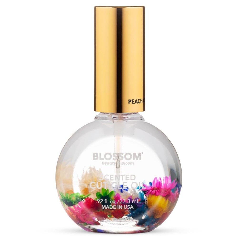 Blossom Cuticle Oil for Nails, Hydrating, Moisturizing, Scented Nail Oil Cuticle Care, Infused with Real Flowers, Made in USA, 0.92 fl. oz, Juicy Peach
