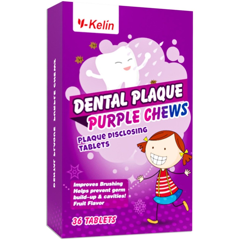 Dental Plaque Disclosing Tablets for Kids & Adults - Showing Plaque by Changing Color - Helps Teach Brushing Habits for Clean Teeth - 36 Count