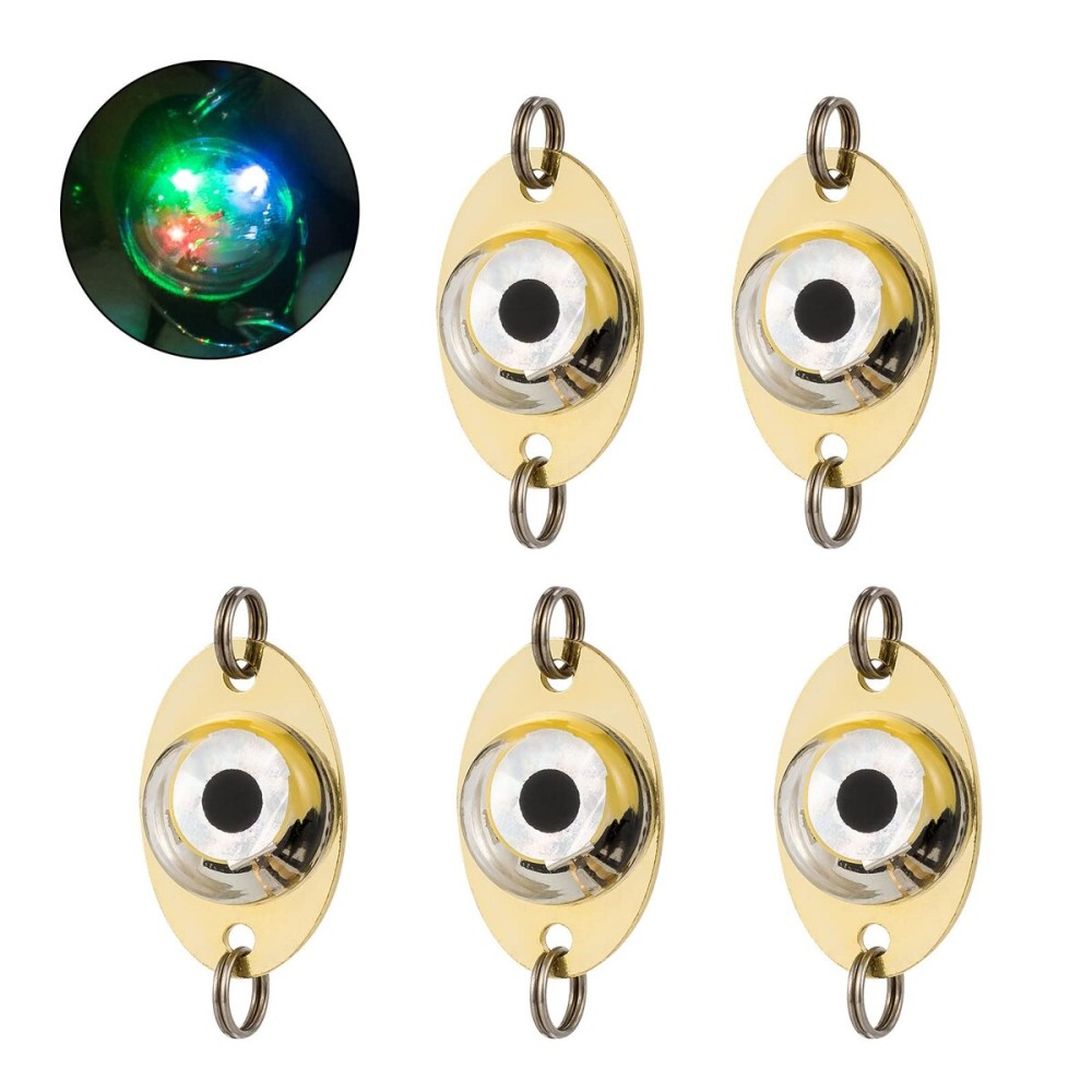 Dr.Fish 5 Pack Fishing Deep Drop Lights LED Fishing Lure Fishing Light Attractant Spoon Flasher Underwater Trolling Salmon Halibut Bass