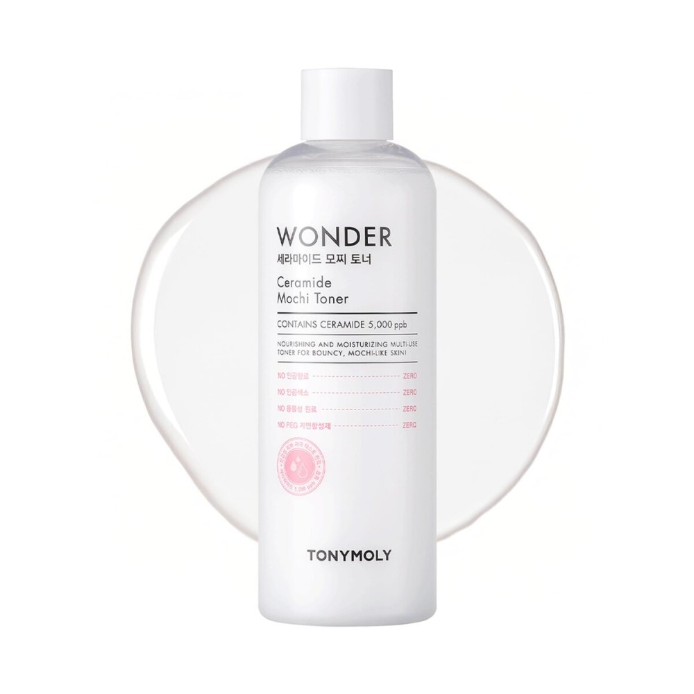 TONYMOLY Wonder Ceramide Mochi Toner - Hydrating & Strengthening Dewy Glass Skin Toner for Healthy Moisturized Skin, Large 16.9 oz Korean Skincare