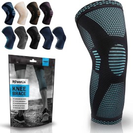 POWERLIX Leg Sleeve - Best Knee Brace for Leg Pain for Men & Women Knee Support for Running, Basketball, Volleyball, Weightlifting, Gym, Workout, Sports Please Check Sizing Chart