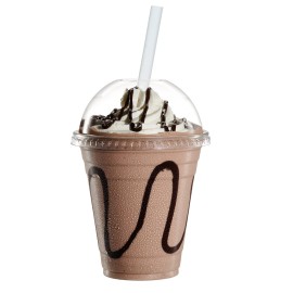 GUSTO [12 oz. - 100 Count Clear Plastic Cups With Dome Lids - Perfect for Smoothies, Milkshakes, and To-Go Beverages (Formerly Comfy Package)