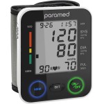 PARAMED Automatic Wrist Blood Pressure Monitor: Blood-Pressure Kit of Bp Cuff + 2AAA and Carrying case - Irregular Heartbeat Detector & 90 Readings Memory Function & Large Display