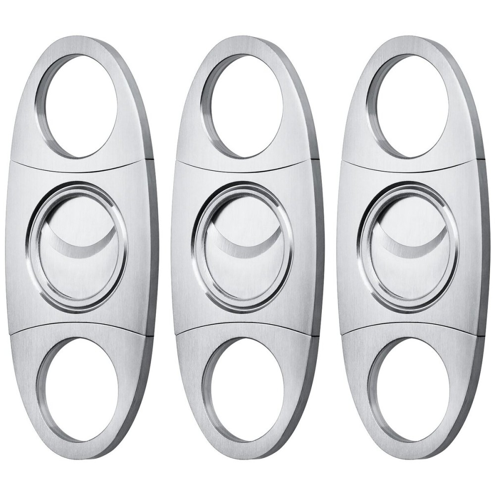 Cigar Cutter Guillotine, Stainless Steel Double Blade Cigar Clippers, 3 Packs Birthday Gift for Men