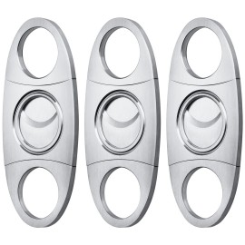 Cigar Cutter Guillotine, Stainless Steel Double Blade Cigar Clippers, 3 Packs Birthday Gift for Men
