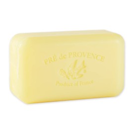 Pre de Provence Artisanal Soap Bar, Natural French Skincare, Enriched with Organic Shea Butter, Quad Milled for Rich, Smooth & Moisturizing Lather, Sweet Lemon, 5.3 Ounce