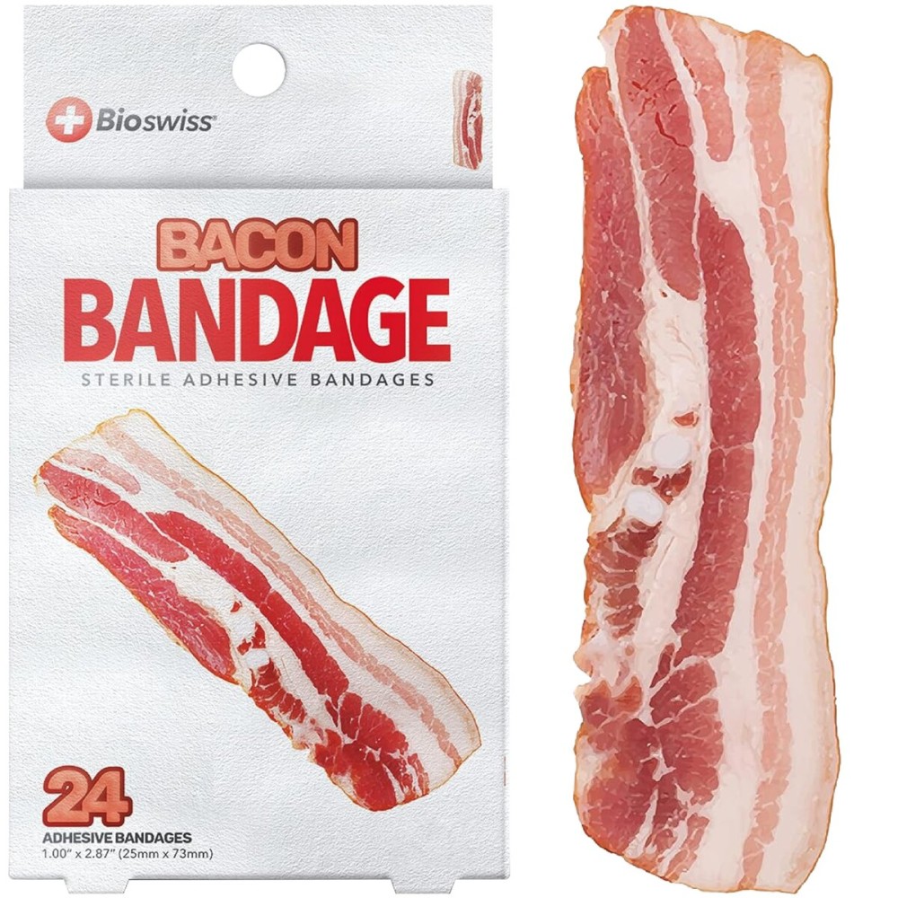 BioSwiss Bandages, Bacon Shaped Self Adhesive Bandage Set, Latex Free, Sterile Wound Care, 24 Count