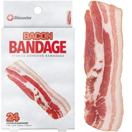 BioSwiss Bandages, Bacon Shaped Self Adhesive Bandage Set, Latex Free, Sterile Wound Care, 24 Count