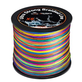 RUNCL Braided Fishing Line, 8 Strand Abrasion Resistant Fishing Line Braid, Super Durable, Smooth Casting, Zero Stretch, Smaller Diameter, Hi Vis, 328-1093 Yards, 12-100LB(70LB,546yds)