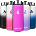 HYDRO CELL Stainless Steel Insulated Water Bottle with Straw - For Cold & Hot Drinks - Metal Vacuum Flask with Screw Cap and Modern Leakproof Sport Thermos for Adults (Fuchsia 40oz)